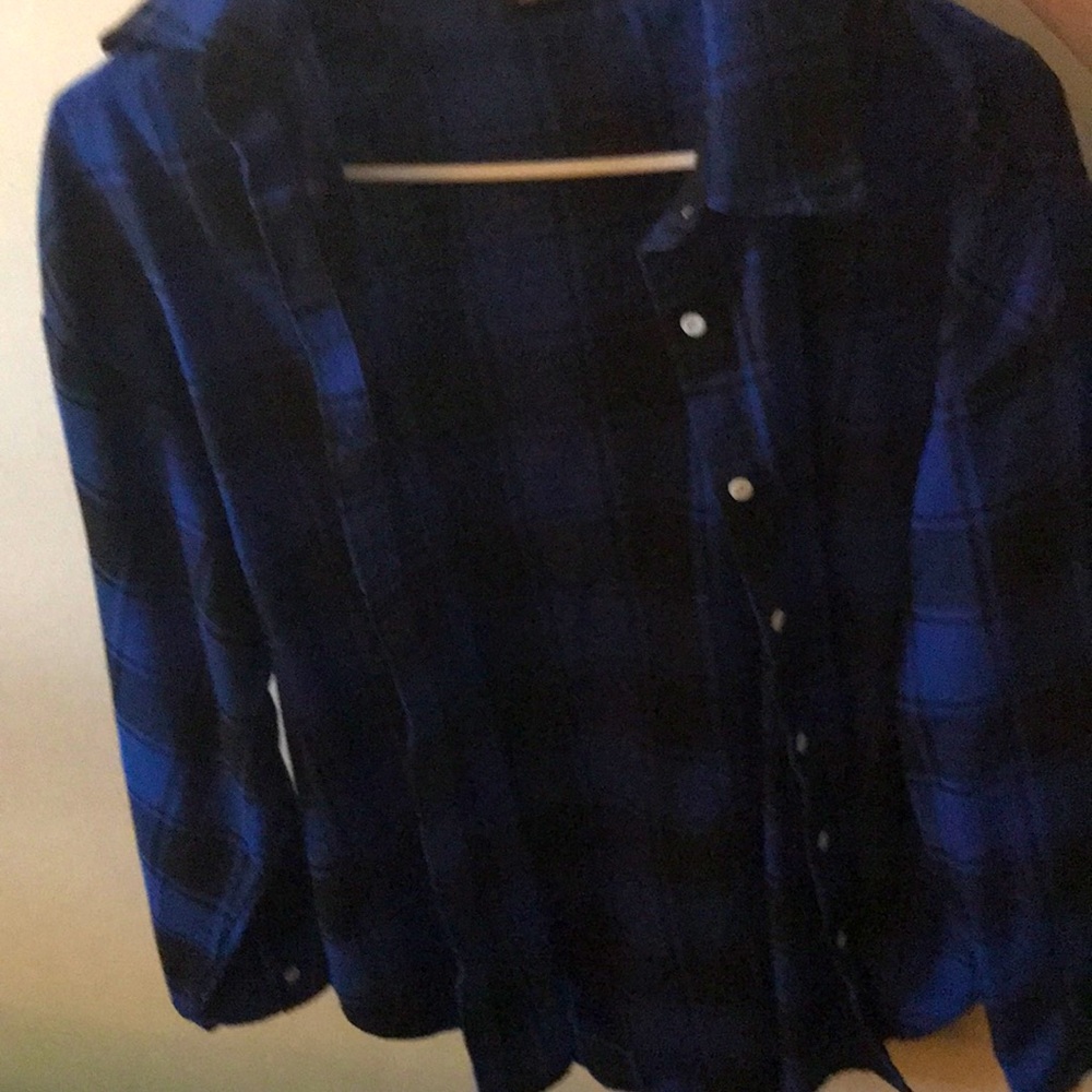Blue oversized Shein flannel